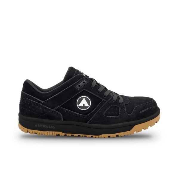 Airwalk Mongo Low Top Composite Toe Men’s Industrial Work Shoes, Black/Gum, Size 8.5, Medium, Comfortable & Light Work Shoes for Men, Electric Hazard, Slip Resistant