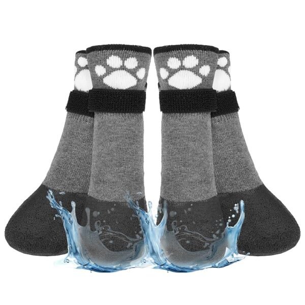 BEAUTYZOO Anti Slip Dog Socks Boots, Dog Shoes for Hot/Cold Pavement Snow Rain Days,Waterproof Grip Dog Booties Paw Protector for Hardwood Floor, Prevent Licking for Small...
