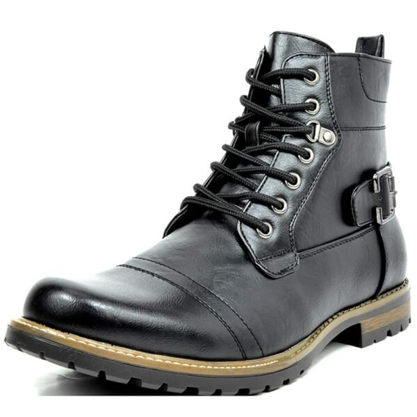 Bruno Marc Men's Motorcycle Combat Boots Zipper Biker Boot