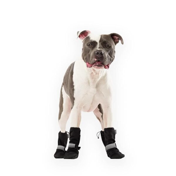 Canada Pooch Dog Winter Boots - Paw Protection, Anti-Slip Dog Shoes with Reflective Strap, Easy On for Small Medium Large Dog Booties - Black, Size 2