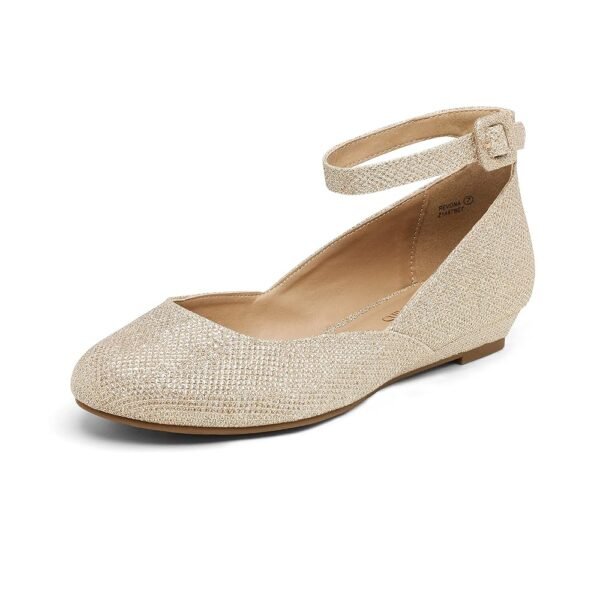 DREAM PAIRS Women's Revona Low Wedge Ankle Strap Flats Shoes