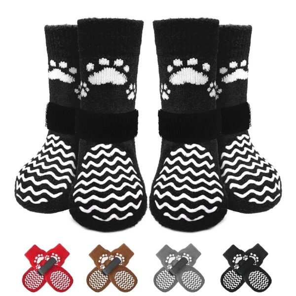 EXPAWLORER Anti Slip Dog Socks for Hardwood Floor, Soft Dog Socks,Dog Shoes,Paw Protectors for Cold/Hot Pavement, Prevent Licking, Dog Boots with Traction Control for Small...