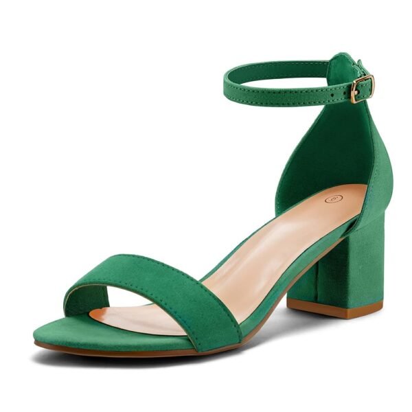 mysoft Women's Chunky Low Heels Open Toe Block Heeled Dress Ankle Strap Pump Wedding Sandals