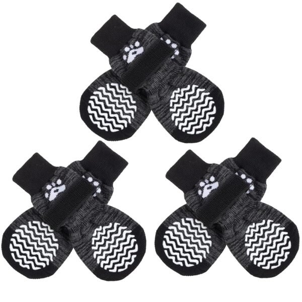 PUPTECK Non-Slip Dog Socks Double Sides Grips for Hardwood Floors Prevents Licking, Dog Shoes for Hot Pavement Traction Control Booties for Senior Dogs, Paw Protector for Small...