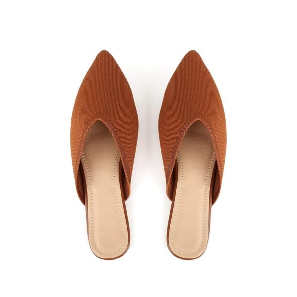 Slocyclub Flat Mules for Women, Closed Pointed Toe Flat Loafers for Ladies, Slip-On Home Knitted Flat Mule, Early Spring Comfortable Slide Mules Shoes
