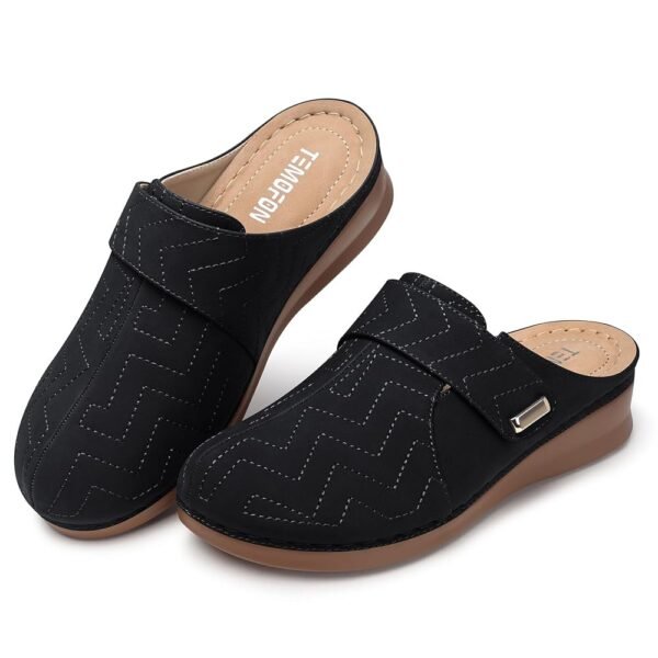 TEMOFON Clogs for Women Slip on Mules: Comfortable Casual Shoes with Adjustable Instep Walking Platform Wedge Slides