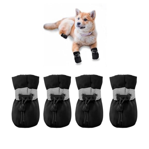 YAODHAOD Dog Shoes for Small Dogs, Anti-Slip Dogs Boots & Paw Protector for Winter Snowy Day, Summer Hot Pavement Dog Booties with Reflective Straps, Cat Dog Shoe for Indoor...