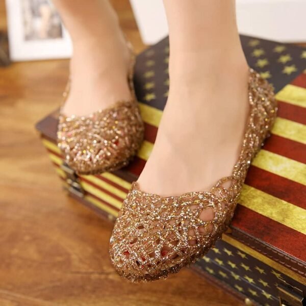 Womens Sandals Flat Jelly Shoes Slip On Hollow Out Loafers…